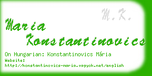 maria konstantinovics business card