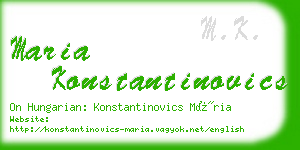 maria konstantinovics business card